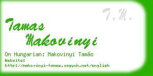 tamas makovinyi business card